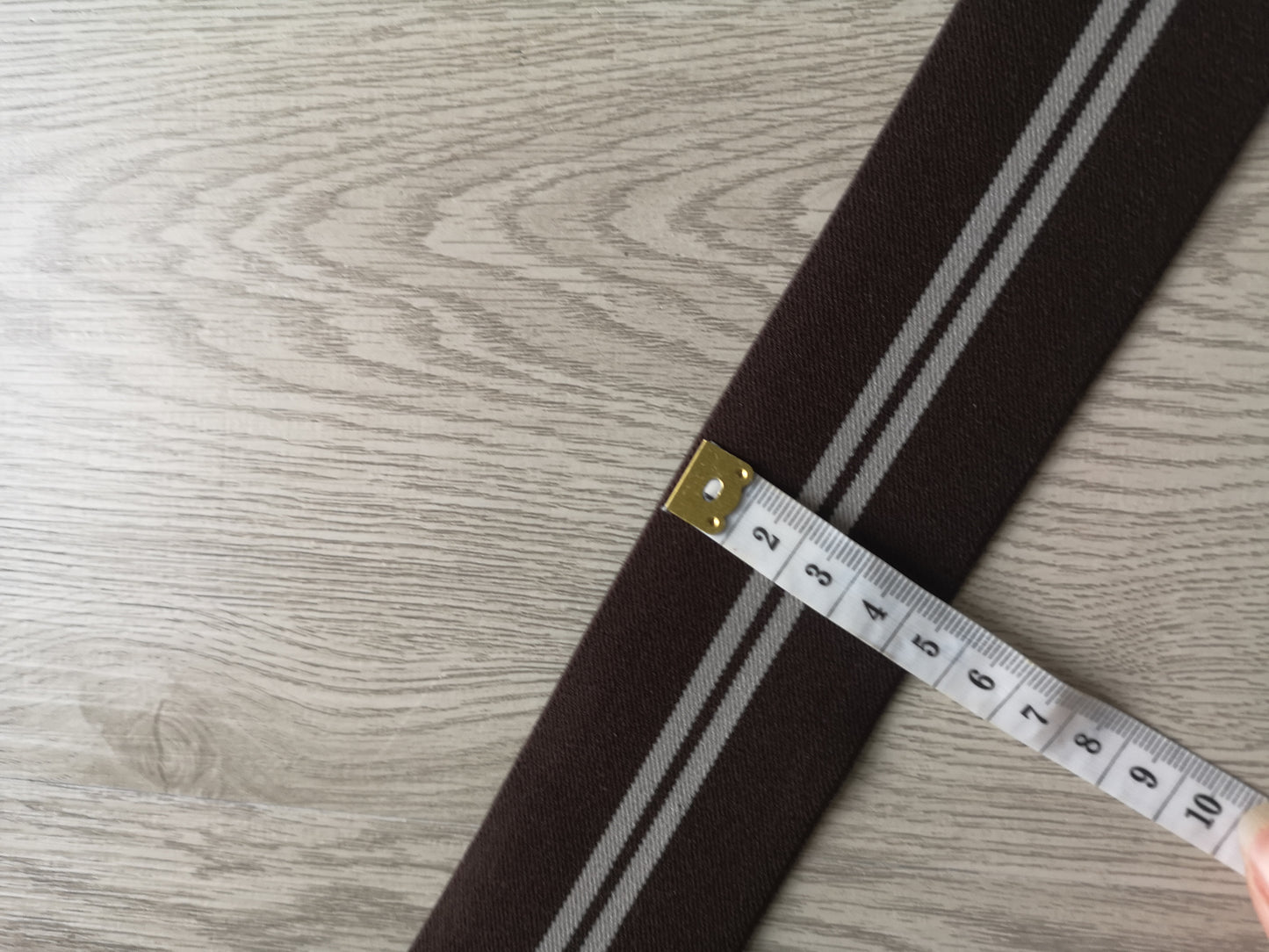 Élastique marron rayé Largeur 5cm(prix au mètre)