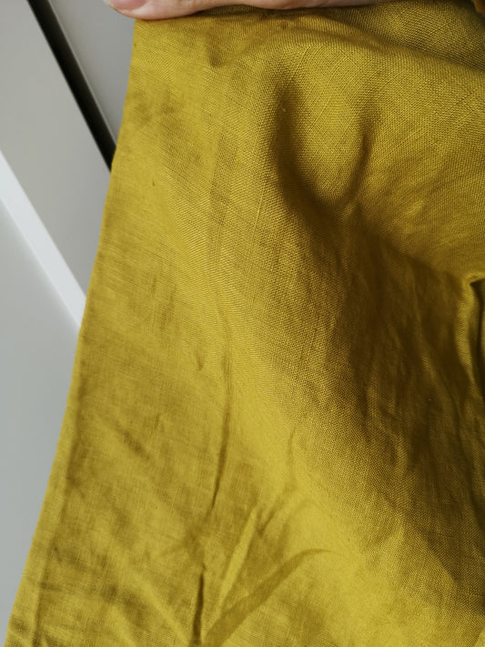 Drap housse jaune anis 140/190 en lin