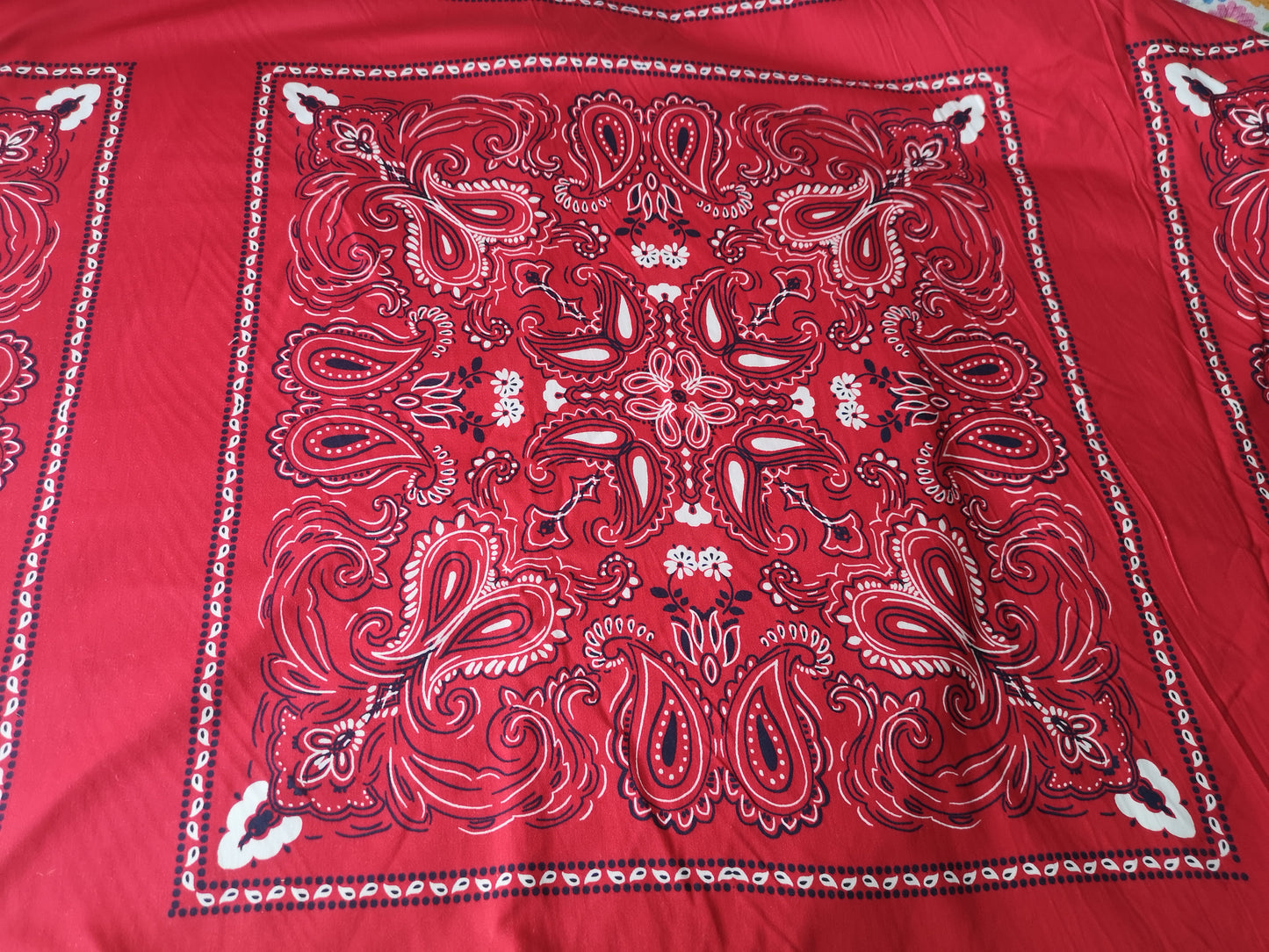 Toile de coton bandana rouge (prix par 50cm)