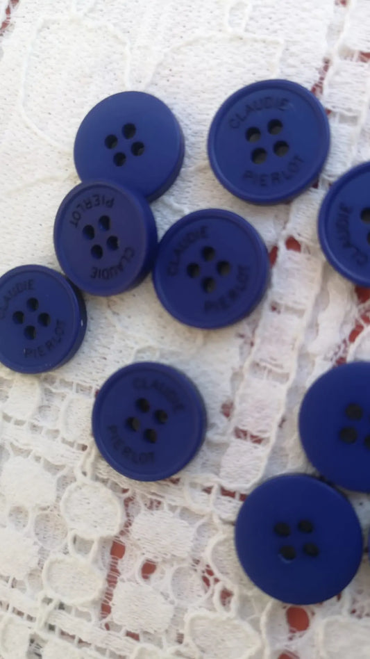 Boutons indigo 14mm (prix par 10)