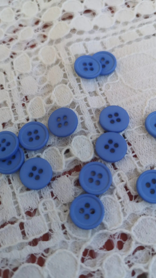 Boutons bleu mat 10mm (prix par 10)