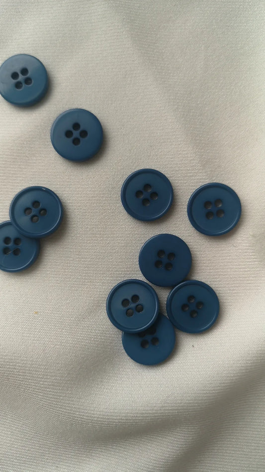 Boutons bleu canard 15mm (vendu par 10)